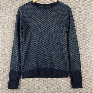 Lululemon Rest Less Shirt Womens 6-8 (No Tag) Pullover Black Textured Running S2